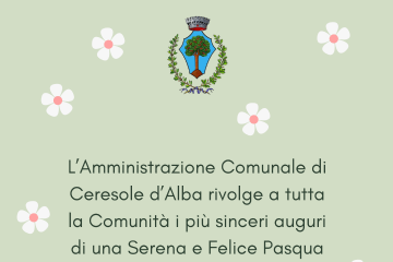 Auguri di Buona Pasqua dal Comune di Ceresole d'Alba